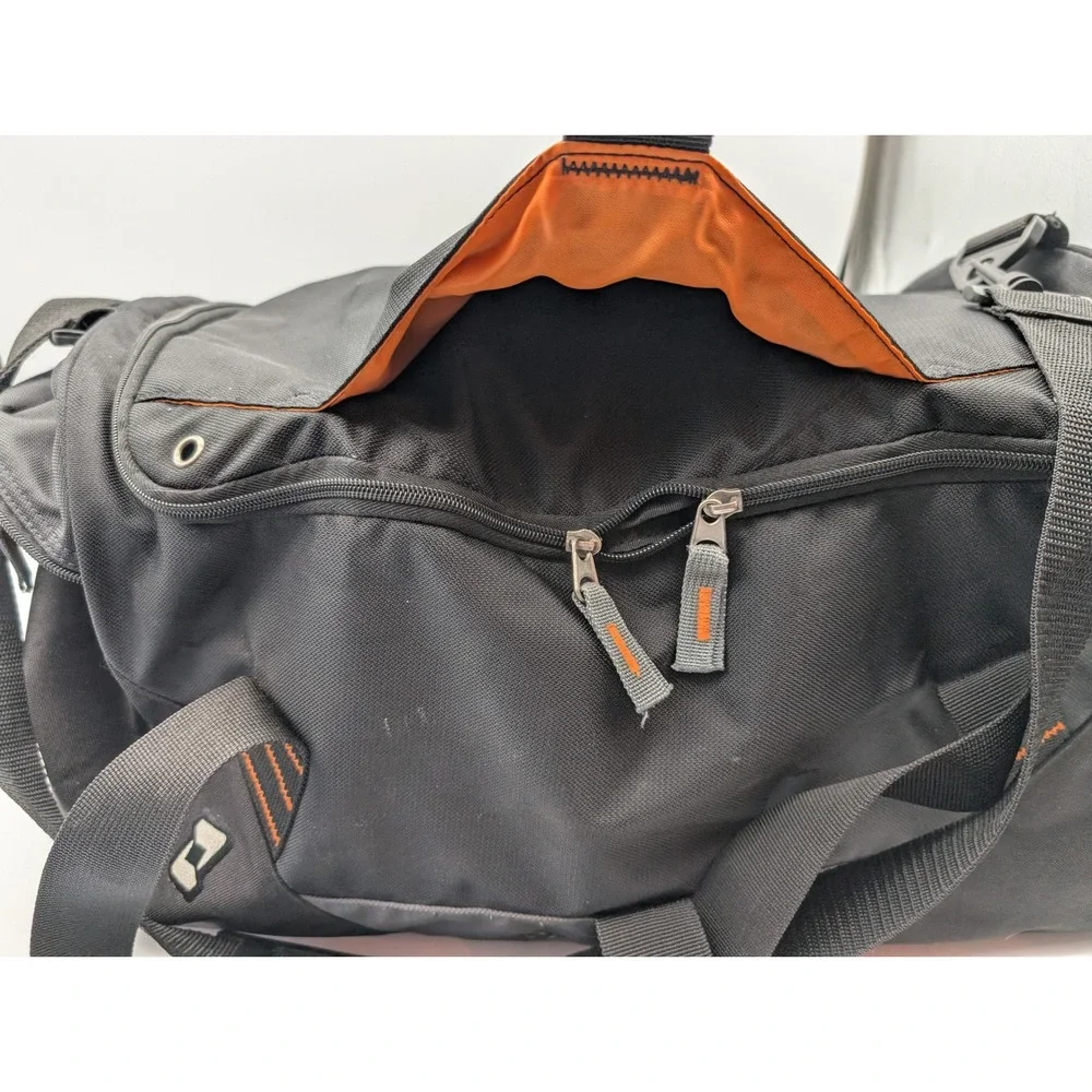 OGIO Black Duffel Bag Orange Lining Travel Gym Sports Gear Bag with Strap